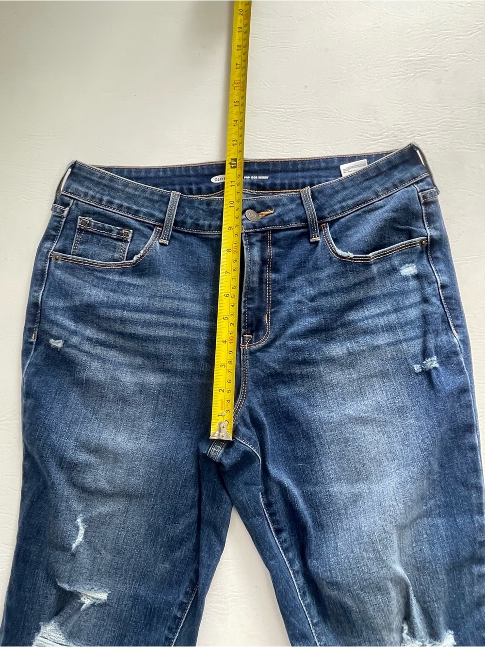 Old Navy Pop Icon Skinny Jeans Distressed Stretch Size 12 Short - Picture 9 of 13